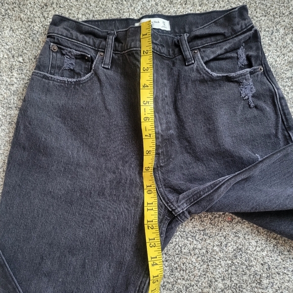 Abercrombie & Fitch 90's Straight Ultra High Rise Distressed Black Jeans Sz 4 - Picture 7 of 7